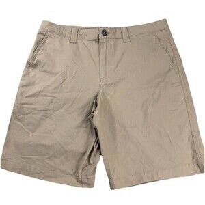 Magellan Outdoor Shorts Flat Front Khaki Mens 33 Cotton Blend 10" Inseam NWT